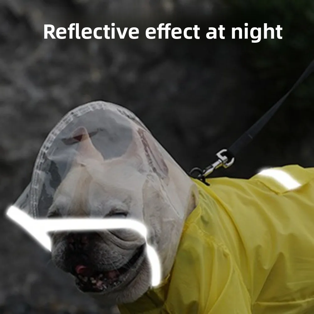 Chubasquero impermeable para perros, mono con tira reflectante que cubre el vientre, traje para mascotas, impermeable con capucha para perros, pantalones para perros, cubierta para pies