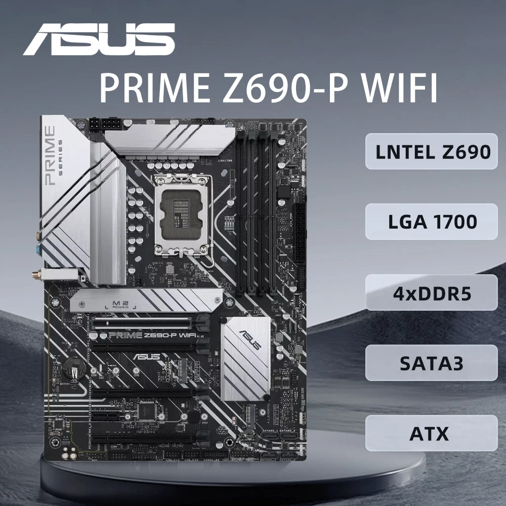

ASUS PRIME Z690-P WIFI Motherboard Support i9-14900K i5-12400F CPU 4xDDR5 USB3.2 Gen2 3XM.2 HDMI PCIe 5.0 LGA1700 ATX WiFi 6
