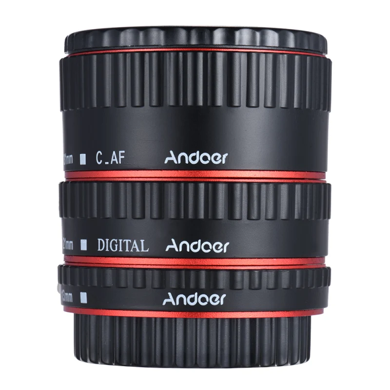 Andoer TTL Auto Focus AF Macro Extension Tube Ring for Canon EOS EF EF-S 60D 7D 5D II 550D Red