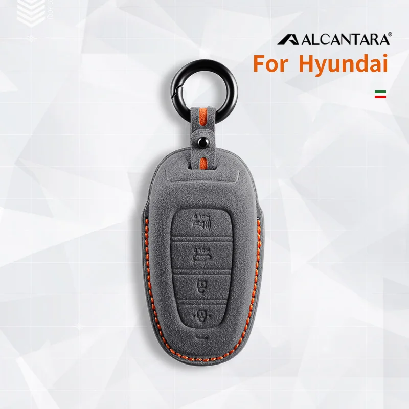 Car Key Case Cover Holder Buckle Alcantara For 2021 22 Beijing-Hyundai Fifth generation Tucson Ix25 Accessories