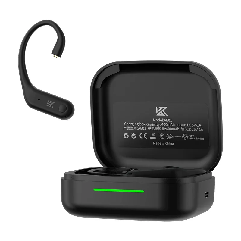 KZ AE01 Wireless Upgrade Cable Bluetooth-compatible 5.4 HIFI Wireless Ear Hook With Charging Case For ZS10PRO EDXPRO D-FI DQS