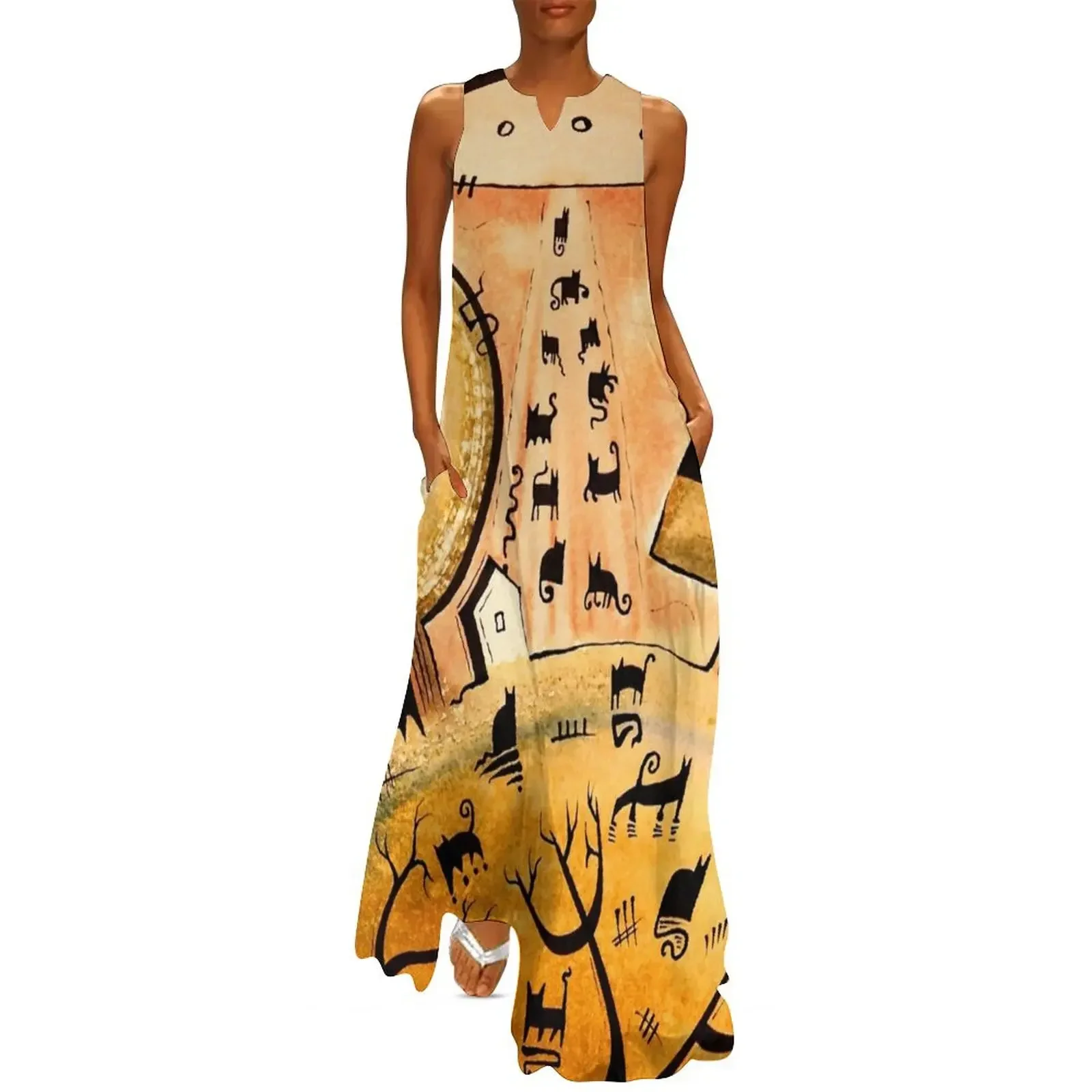 

Invasion of the Alien Cats Long Dress elegant dress summer dress womens 2025 loose women's Clothing female