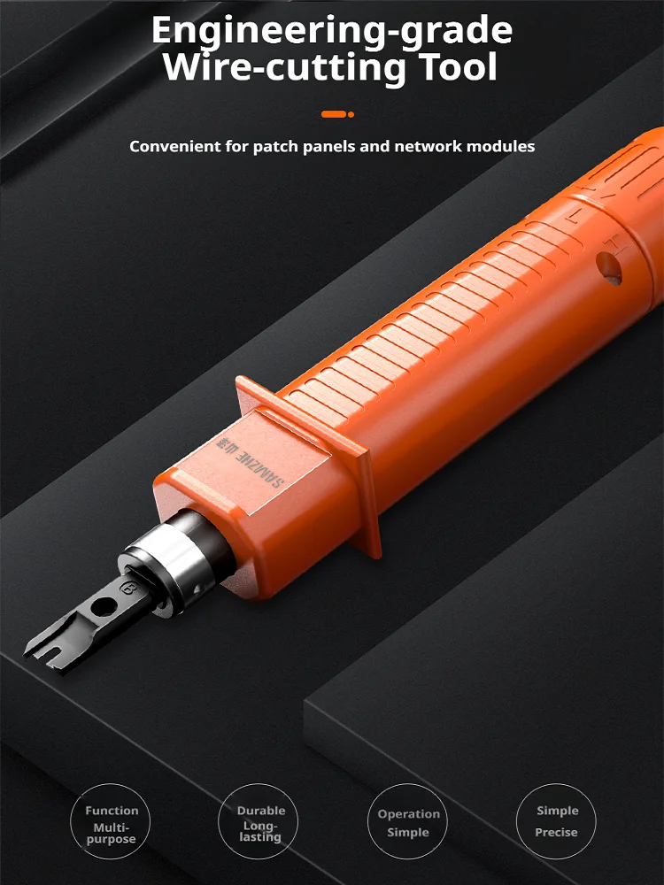 Narzędzie do zaciskania kabli sieciowych SAMZHE z podwójną ostrzową głowicą, narzędzie do wtykania kabli Ethernet z podwójną ostrzową głowicą, regulowane. — zdjęcie produktu 7