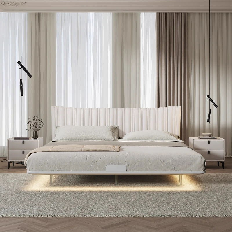 

Скандинавская элегантная двуспальная кровать, роскошный удобный модный дизайн, современная кровать, минималистичная спальня, мебель Camas moderrnas inteligentes