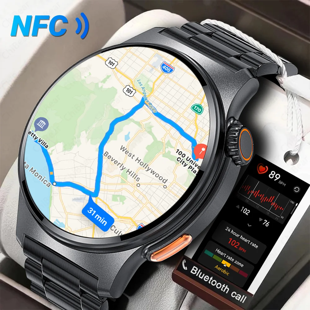 

2025 New Outdoor Smartwatch NFC GPS Track Bluetooth Call Heart Rate 100+ Sport Mode IP67 Waterproof Smart Watch For Android IOS