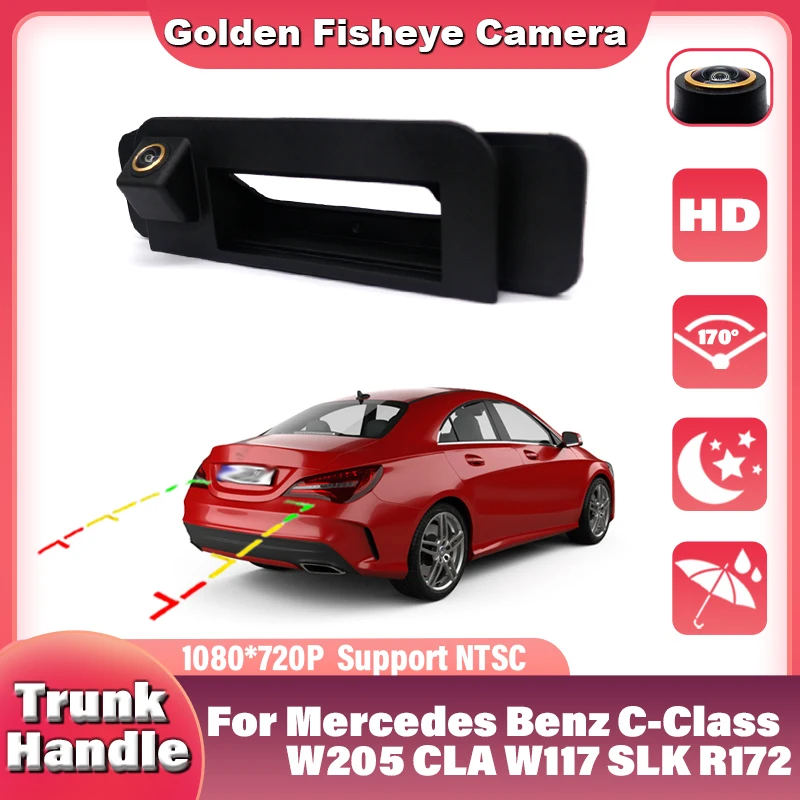 170° HD CCD Car Rear View Reverse Camera For Mercedes Benz C-Class W205 CLA W117 SLK R172 Rear Boot Handle Back UP Camera