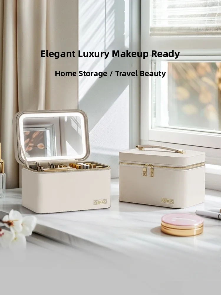 

Роскошная сумка для ушей OBOX с зеркалом, высокое эстетическое значение, новинка 2024, коробка для хранения косметики, настольная женская сумочка Vani, повседневное использование
