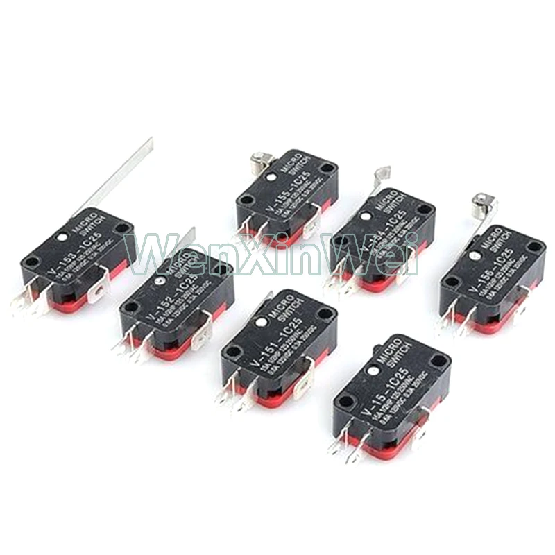 10pcs Durable Micro Limit Switch V-156-1C25 Long Hinge Roller Momentary SPDT Snap Action