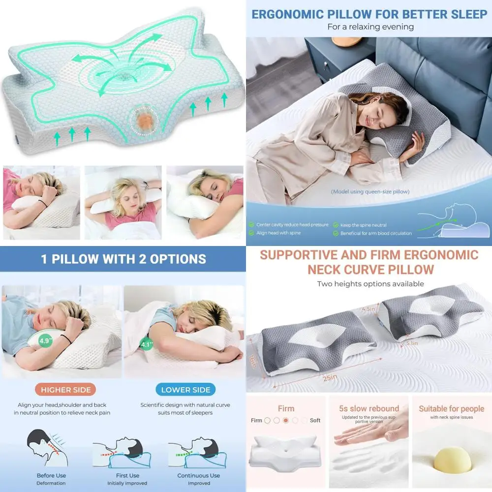 

Подушка из пены с эффектом памяти для облегчения шеи и плеч — эргономичная ортопедическая поддержка для боковых снастей