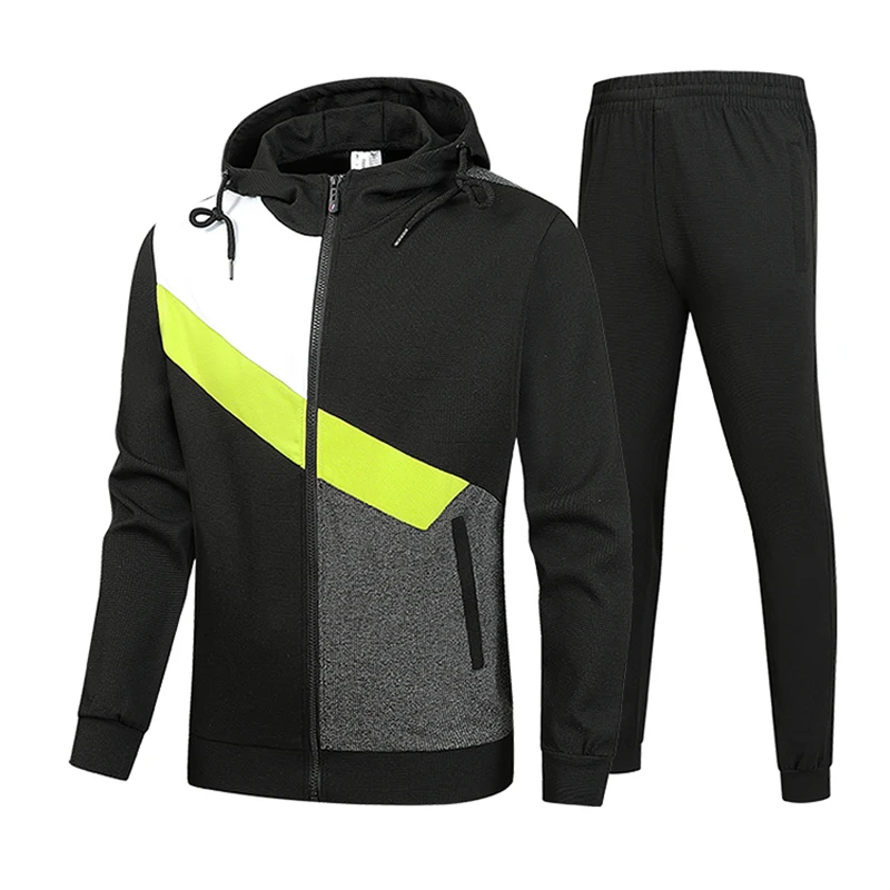 Men Sportswear Sets New Fashion Autumn Winter Tracksuit Casual Male Hooded Suit 2 Pieces Sweatshirt + Sweatpants Asian Size