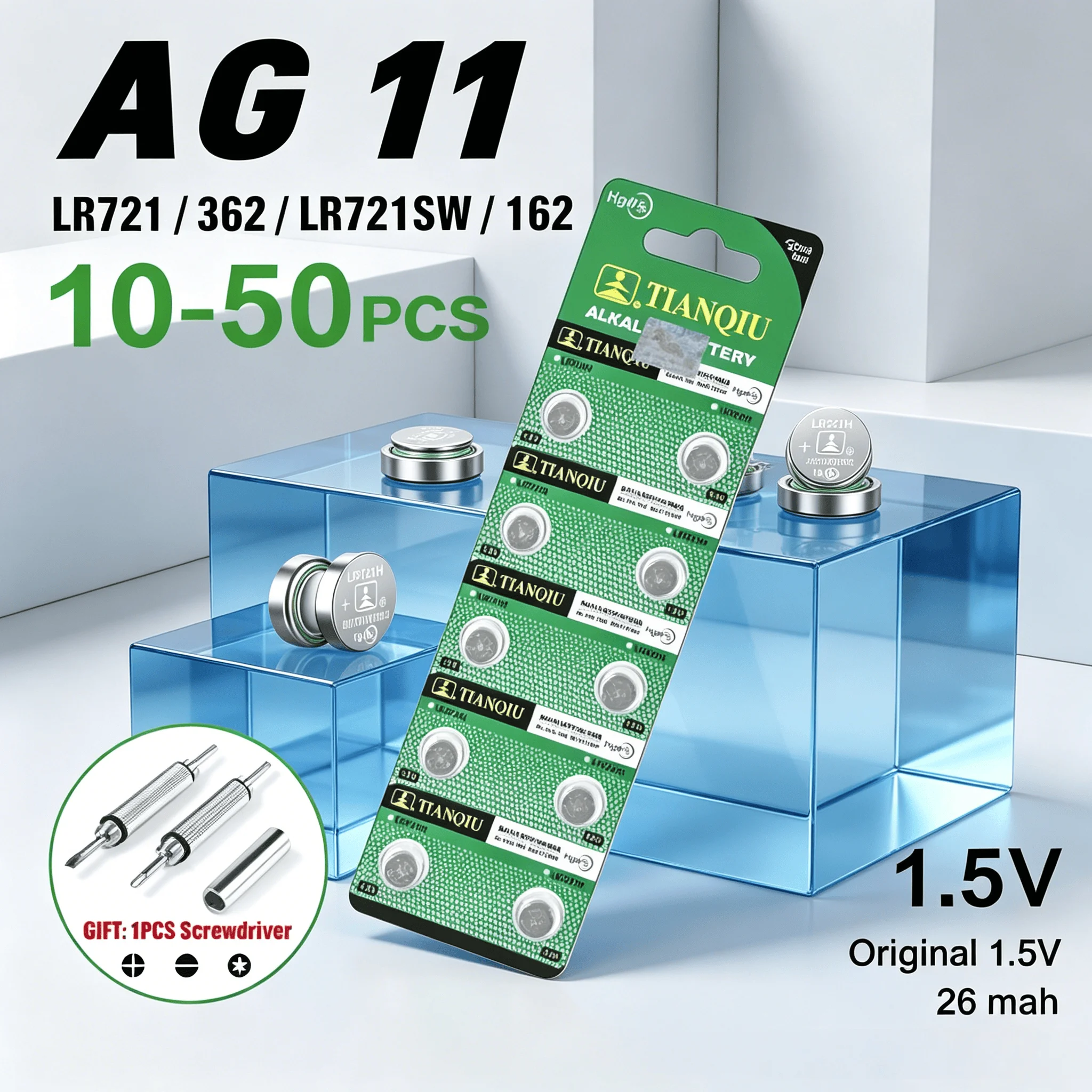 1.55V AG11 Button Battery SG11 LR58 SR58 162 361 362 LR721 SR721 Button Batteries SR720 L721F Cell Coin for Watch Toys Hot