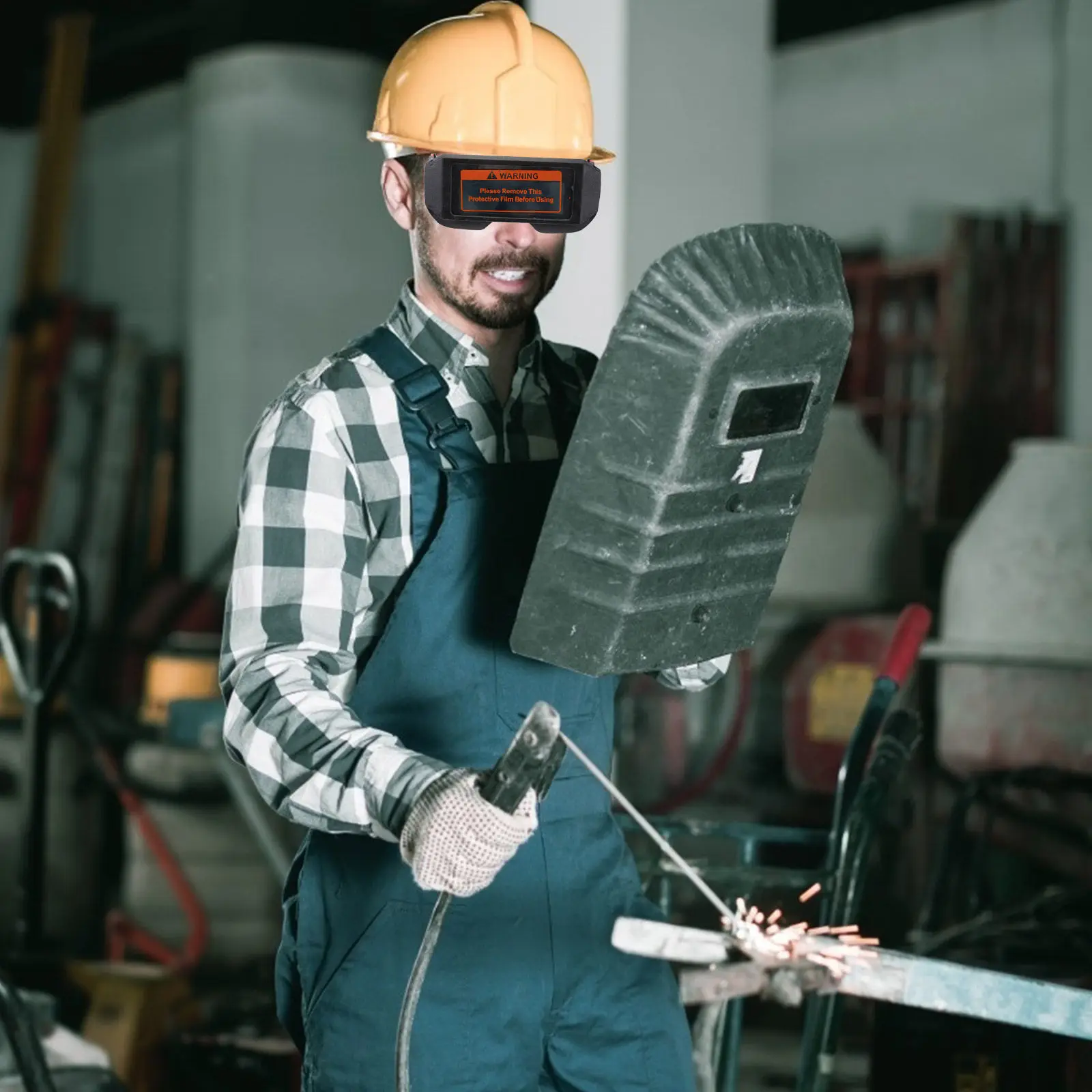 

Solar Powered Auto Darkening Welding Goggles Lightweight PP Frame Adjustable Shade Anti Uv Ir Protection for Grinding Cutting