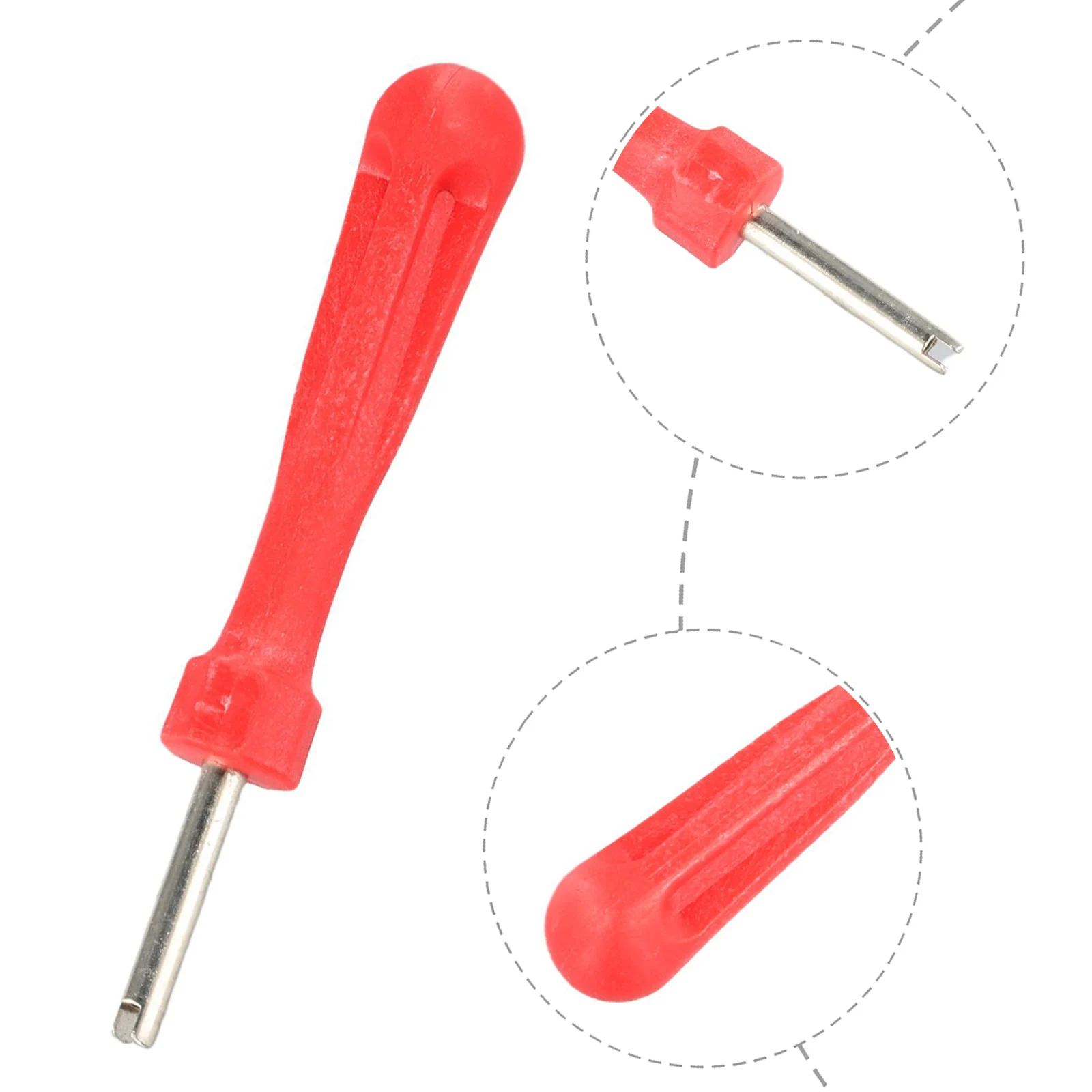 

Tire Valve Core Spanner Car Tire Valve Core Removal Tool Plastic Steel Construction Easy To Use For Motorcycles Red