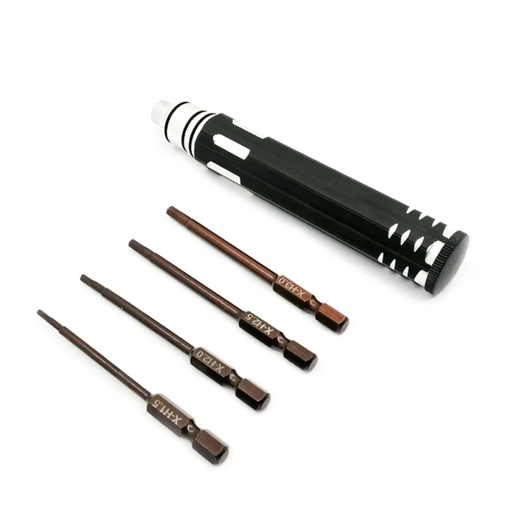 Silver/Brown Hex Screw Driver Set Hexagon Head Screw Driver 1.5/2.0/2.5/3.0mm Hexagon Wrench Screwdrivers Tools Kit