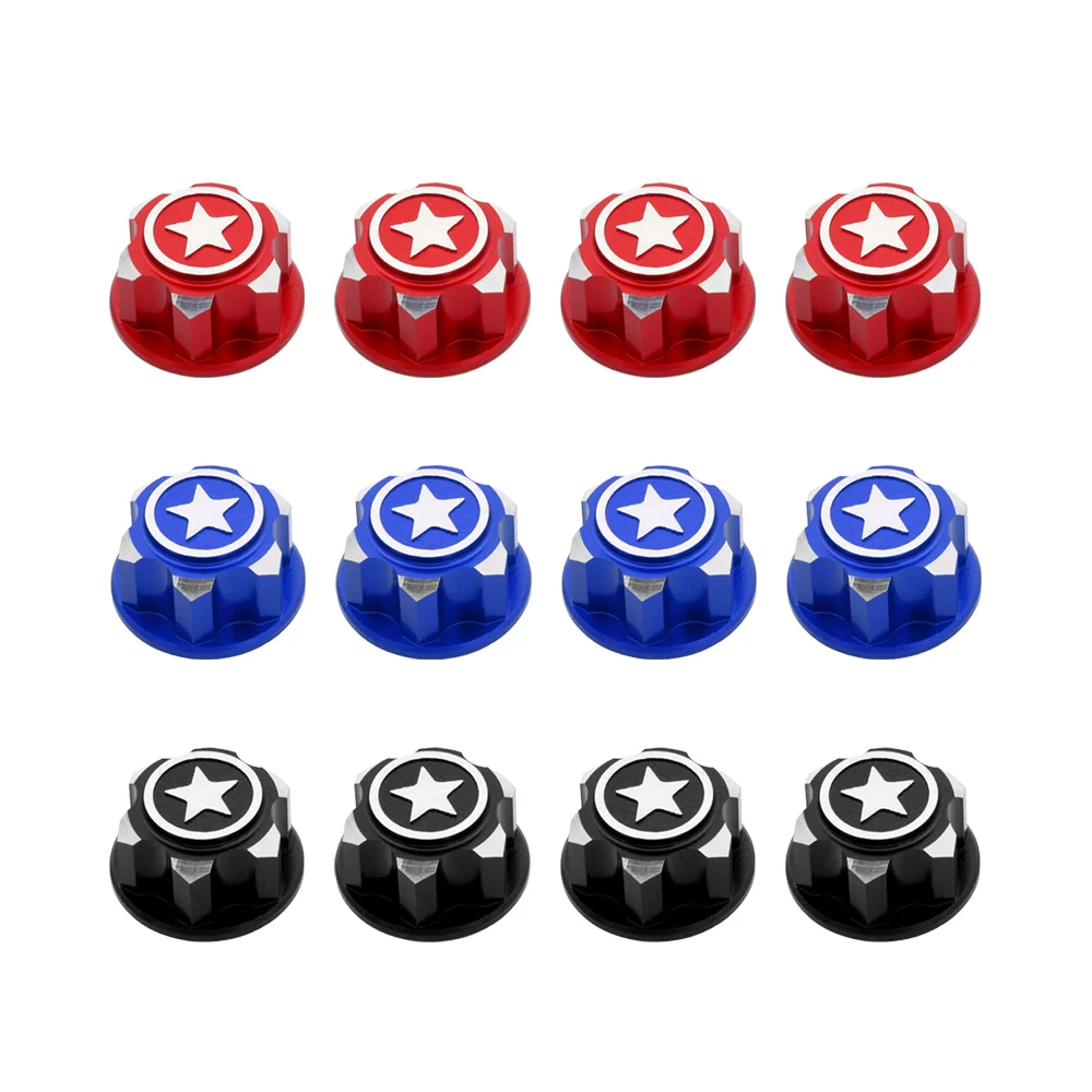 4PCS RC Car Aluminum 17mm Hex Wheel Nuts Dustproof Anti-Skid Non-slip for 1/8 Traxxas X-Maxx Summit E-Revo ARRMA Buggy RC Truck