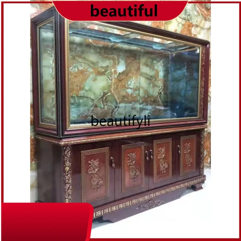 H  European fish tank aquarium living room household lazy oxygenation silent screen partition  ecological water free  h