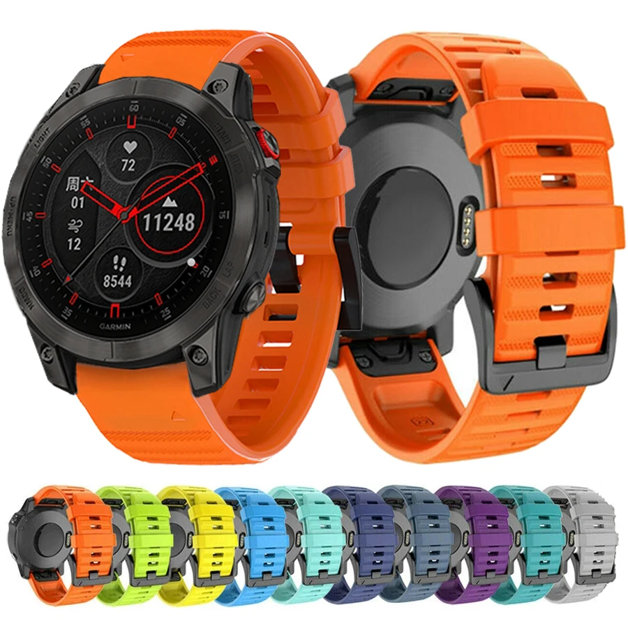 Quickfit حزام ساعة سيليكون ، معصمه ل Garmin Epix 2 ، Fenix 7X ، 7 ، 6X ، 6 برو ، 5 ، 5X زائد ، Forerunner 935 ، 945 ، 955 ، 965 ، 26 مللي متر ، 22 مللي متر