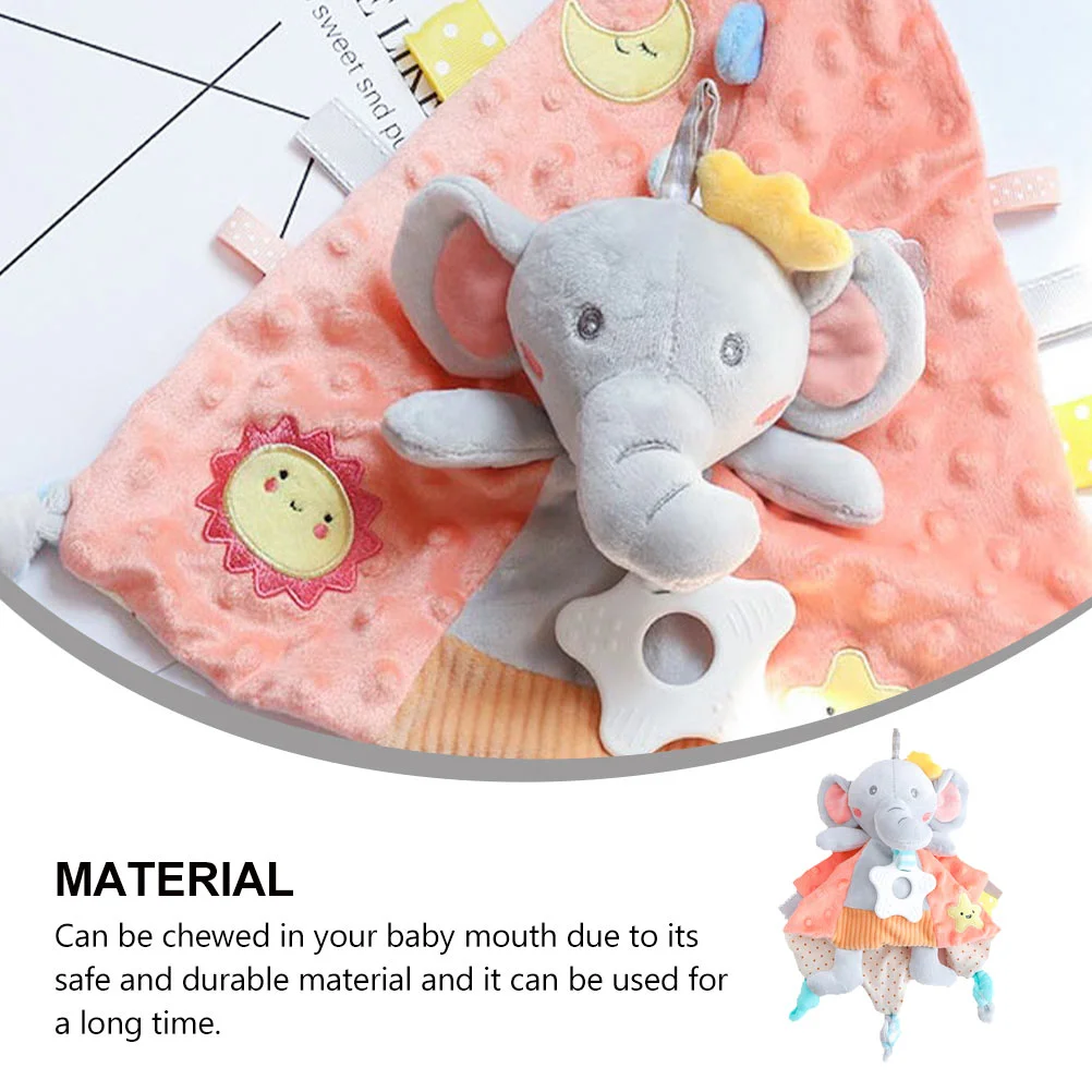 Jouets de sucette en forme d'éléphant pour bébé, serviette apaisante, couverture pour nouveau-né, noyau en coton à haute élasticité, dessin animé à mâcher