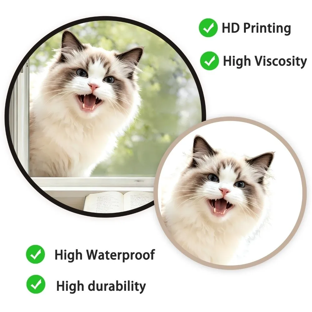 Electrostatic Cling Animal Window Sticker Removable Waterproof Peeking Animal Decal Reusable Decorative Window Decal
