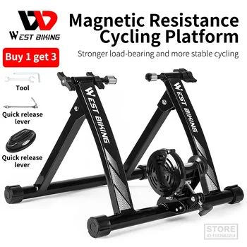 WEST BIKING 실내 운동 자전거 트레이너, 홈 트레이닝, 자기 저항 자전거, 도로 MTB 사이클링 롤러