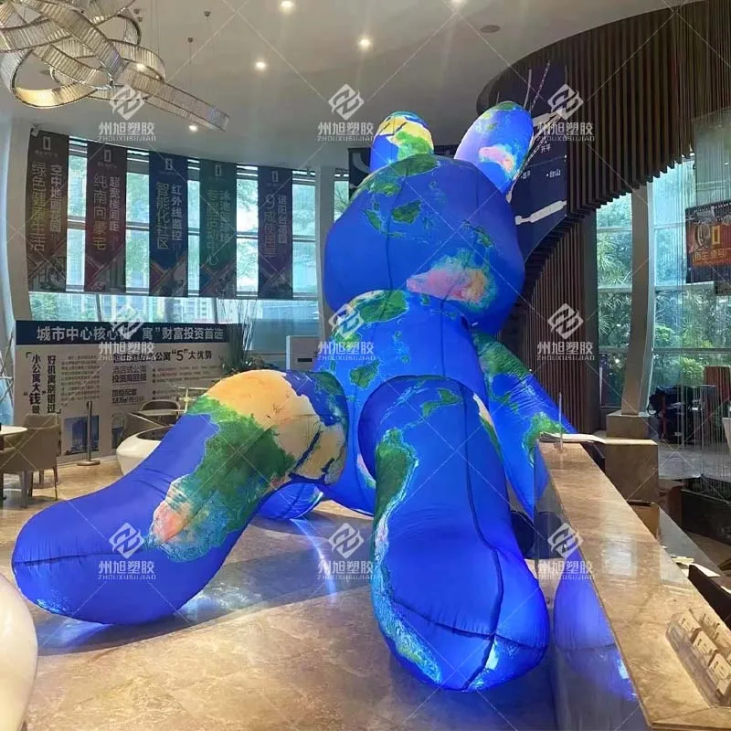 

Giant Inflatable Rabbit,Earth Patterned Rabbit Model,Inflatable Decoration for Promotional Advertising