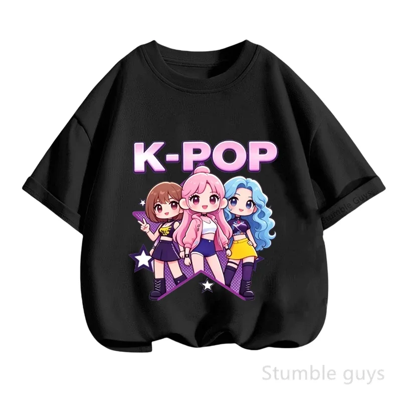 

Kpop Anime Trendy Printed Children Short Sleeve T Shirt Summer Casual Comfy Top Fashion Boys Girls Outdoor Streetwear