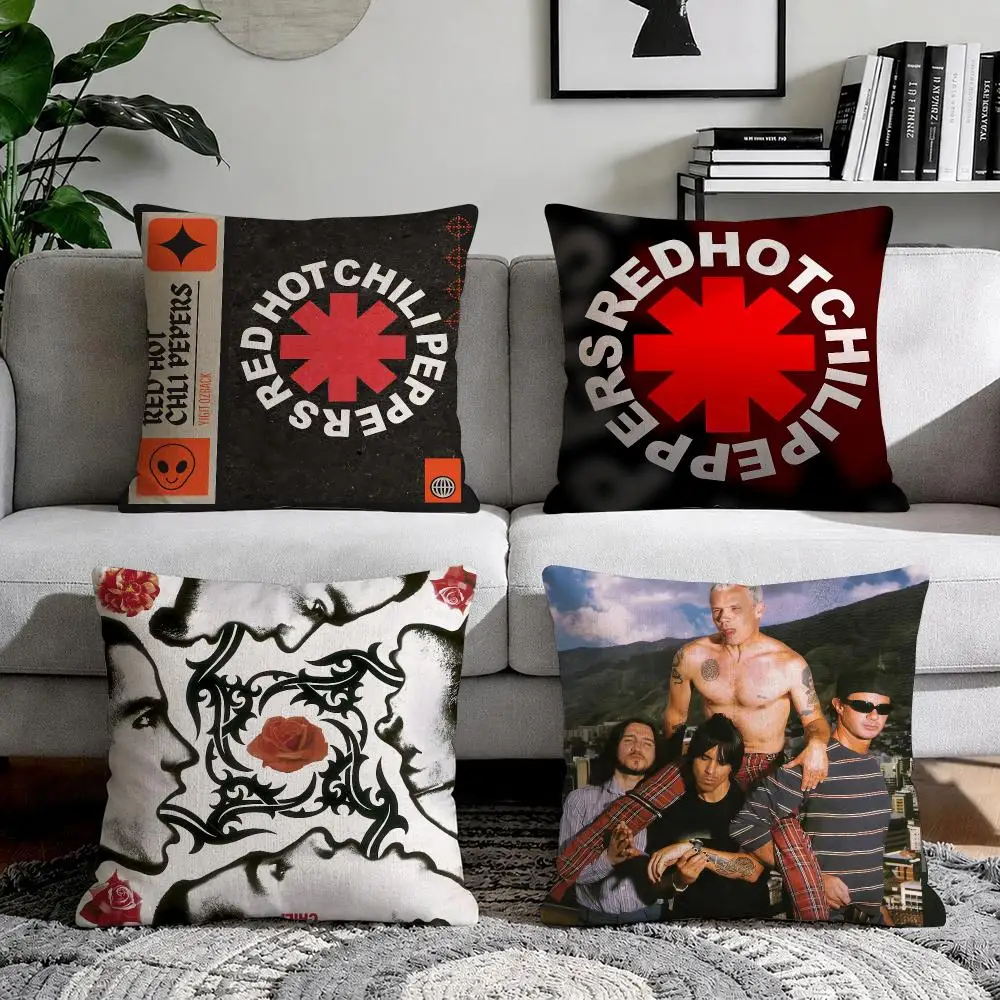 Funky Red Hot C-Chili Pepper Cushion Cover Organic Natural Linen Pillowcase with Double Sided Print for Sofa Home Decor Gift