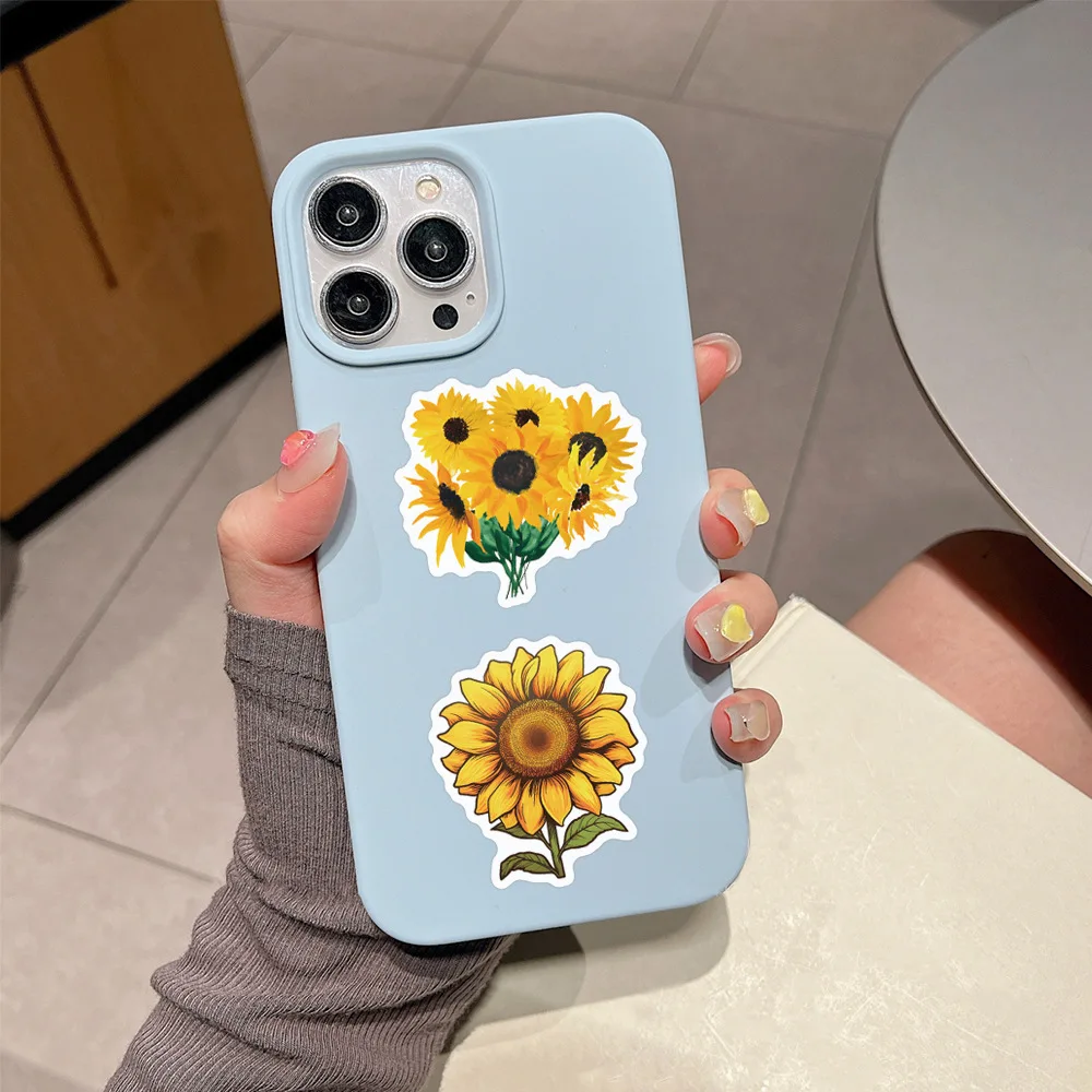 10/30/55PCS SunFlower Aufkleber Goldene Gelbe Pflanze Cartoon Aufkleber DIY Aufkleber Sammelalbum Gepäck Laptap Telefon gitarre Auto Fahrrad Spielzeug