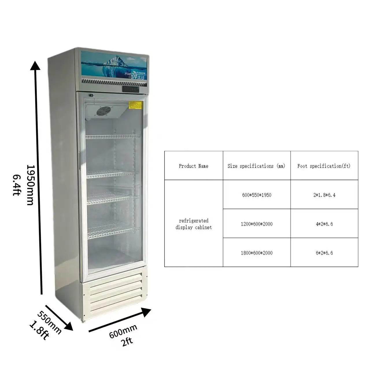 Refrigerated Display Cabinet, Beverage Refrigerator Cabinet, Water Cooler, Upright Double-door Beverage Refrigerator