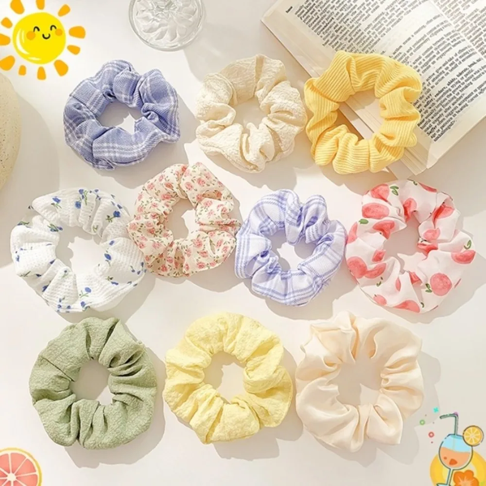 Fashion Floral Scrunchies Elastic Hair Rubber Band Cute Cotton Hairstring Headband Hair Accessories Sweet Floral Headpiece