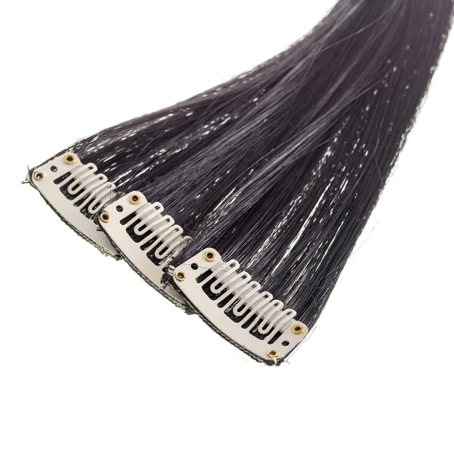 12 قطعة مستقيمة بلون واحد للحفلات يسلط الضوء على وصلات الشعر للمناسبات الخاصة قطع الشعر الاصطناعية ذات الألوان الجريئة