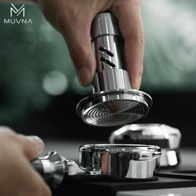 Muvna 51/53/58mm Espresso Tamper with Sound Feedback - 4-Spring System for Consistent Tamping Pressure, Barista Home Use