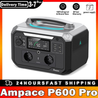 Ampace P600 Pro 1800W Pure Sine Wave 584Wh LiFePO4 Battery 2000 Cycles APP Control 600W Solar Generator For Outdoor Camping
