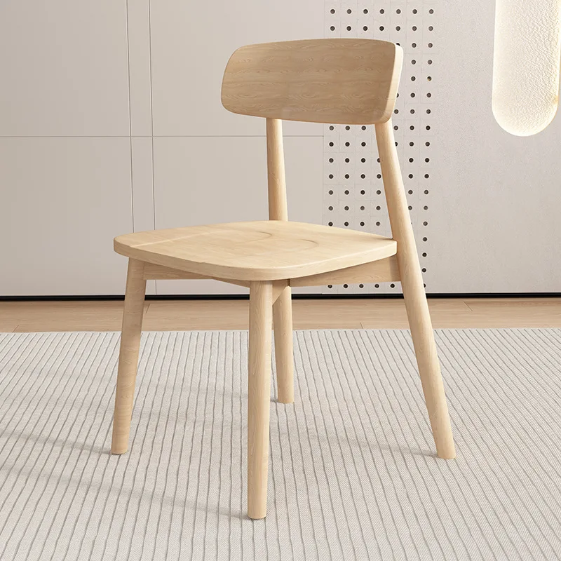 For Solid Wood Dining Chair Household Small Apartment Restaurant Oak Soft Bag Backrest Black Chair Stool