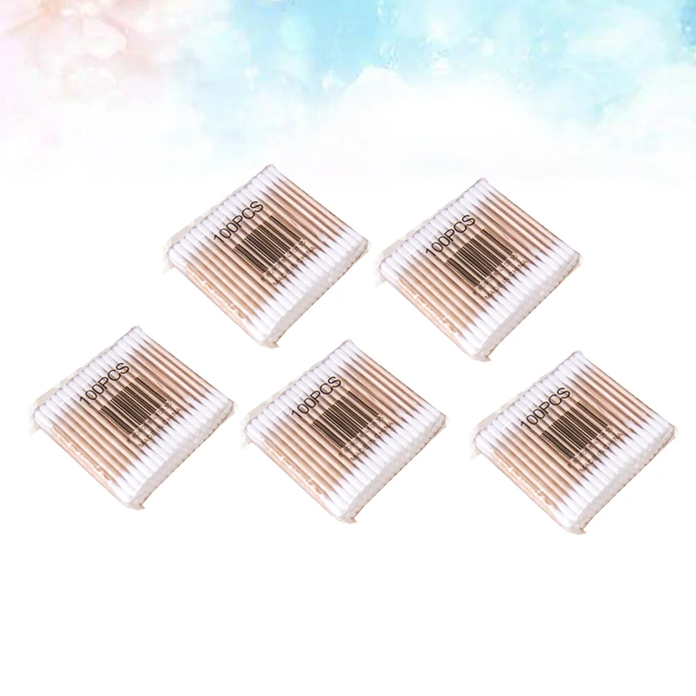 500 Pcs Tipped Applicators Double-headed Cotton Swabs High Quality Wooden Stick