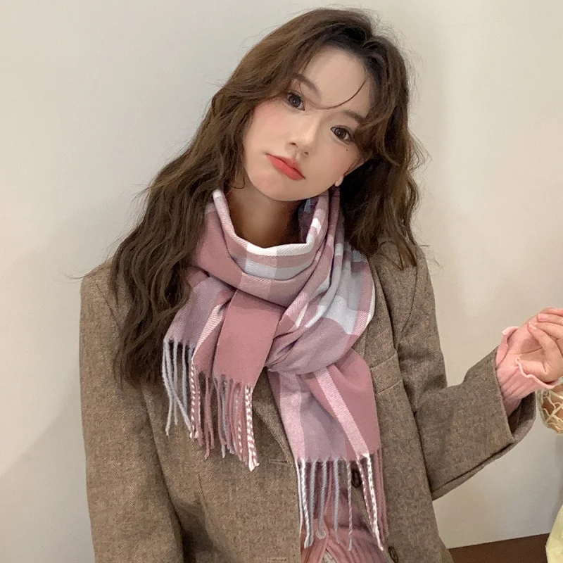 

Новый осенне-зимний клетчатый шарф серии Melad Color, универсальный теплый шарф для пар, теплая шаль для шеи, студенческая атмосфера