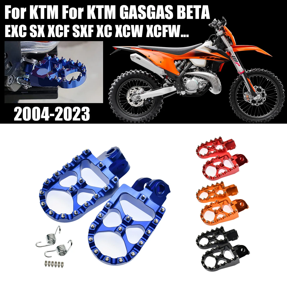 Footrest Foot Pegs Footpegs Rests Pedals For KTM EXC EXC-F SX SX-F XC XCW XCF-W 65 85 125 250 300 350 450 500 Motorcycle Parts