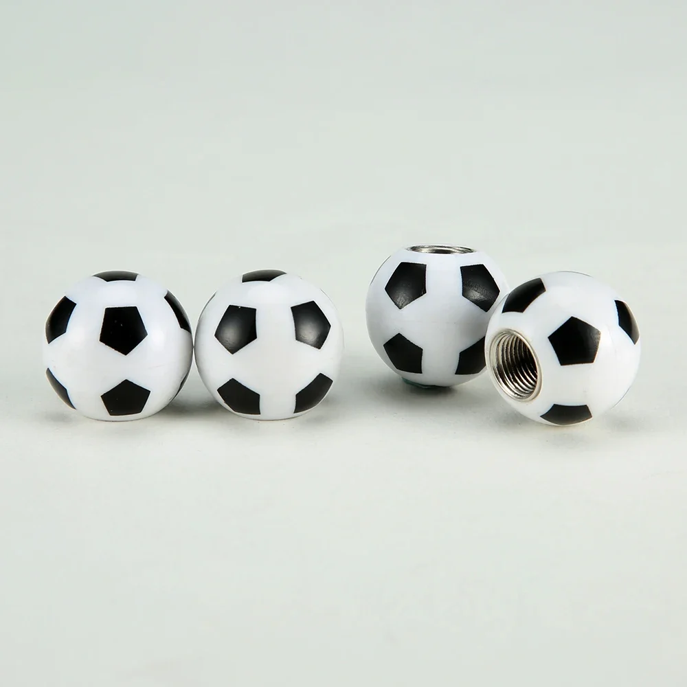 4Pcs/Set Soccer Ball Football Shape Universal Car Bike Truck Motorcycle Wheel Tire Valve Caps Dust Dustproof Cap Tire Decoration