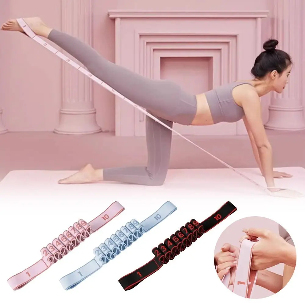 Elastic Yoga Stretching Belt Digital Adjustable Dance Stretch Band 10/12 Grid Resistance Band for Yoga Latin Dance Gymnastics