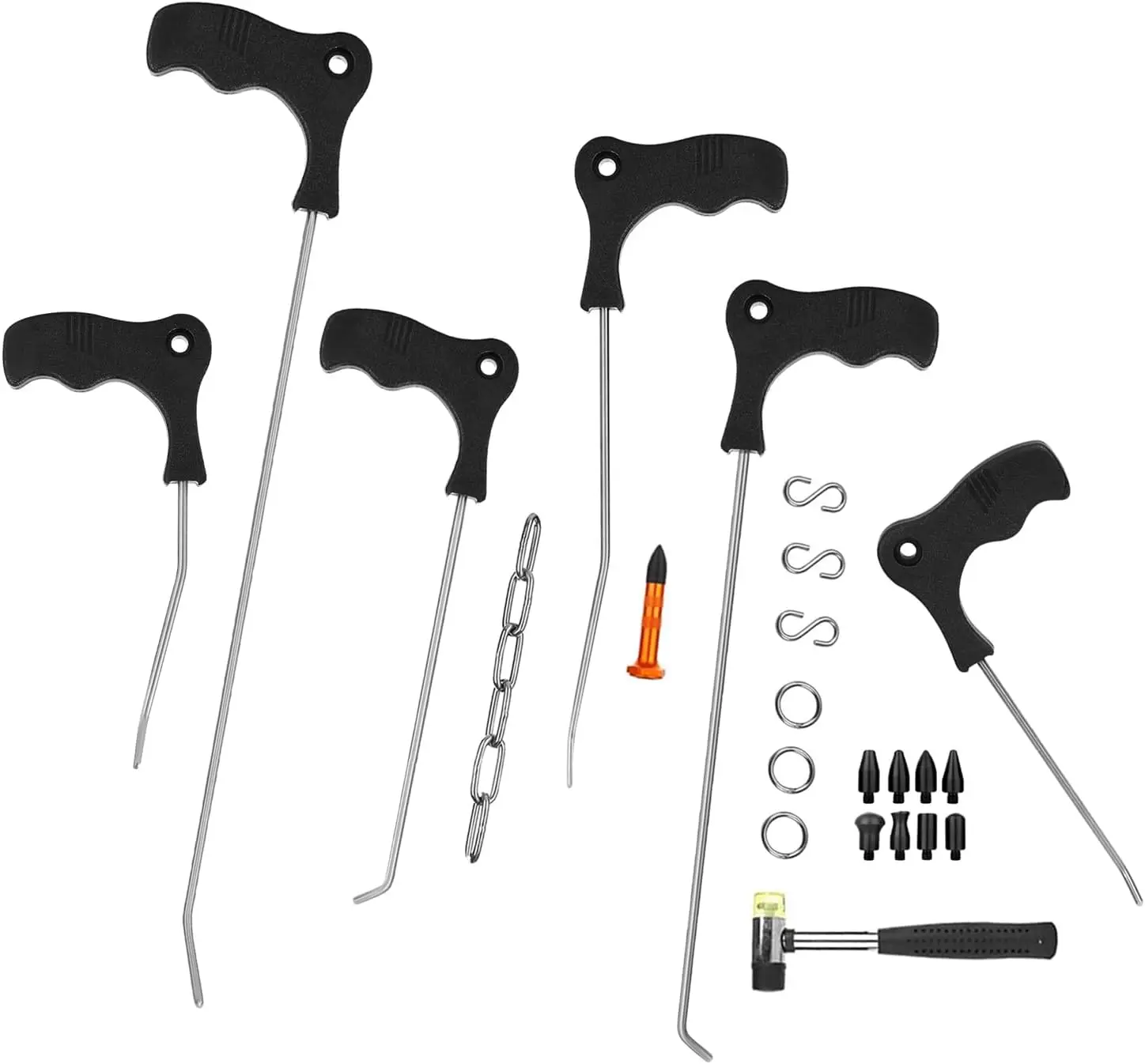 

23PCS Paintless Dent Repair Kit with S-Hook, Stainless Steel Rods for Car Hail Damage Removal