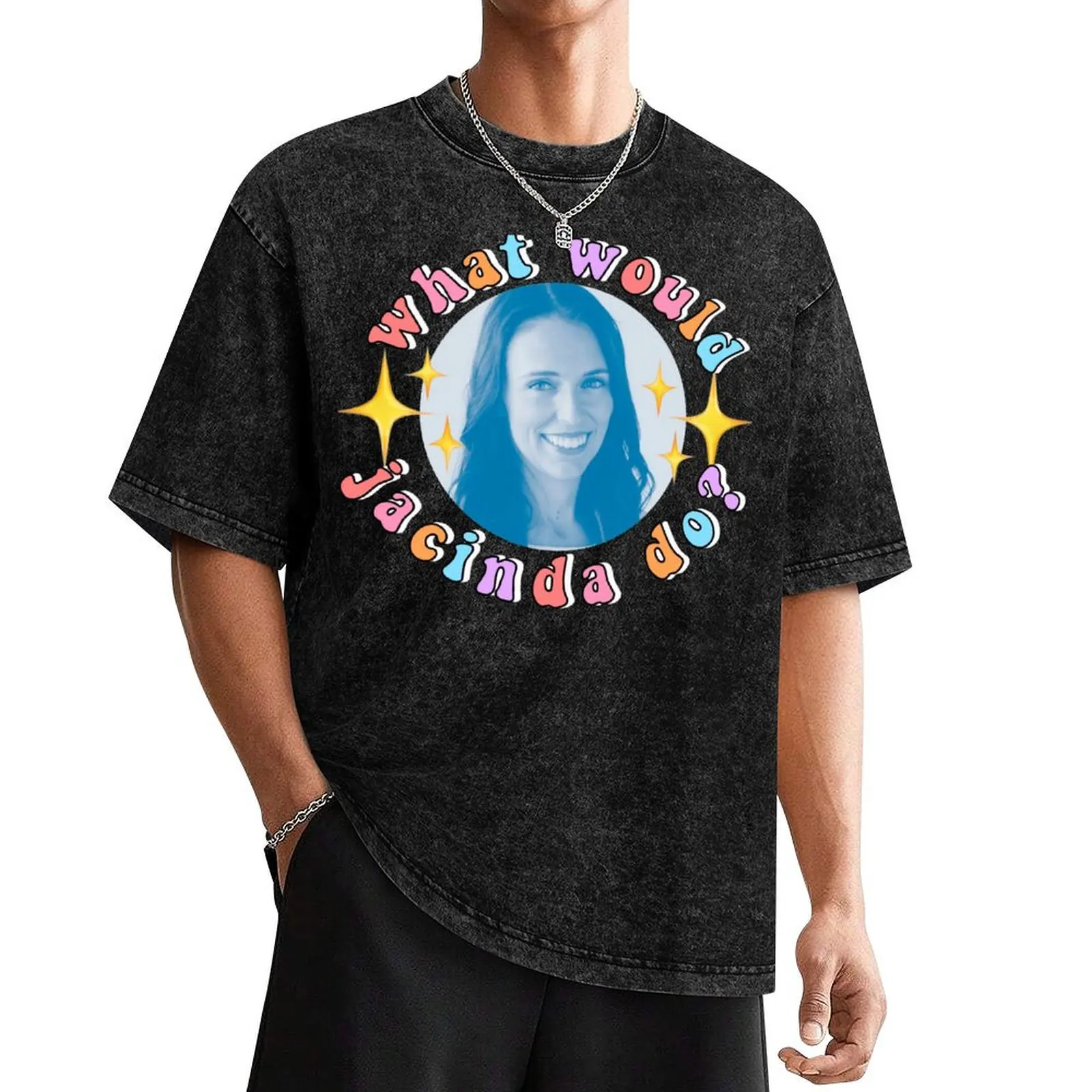 What would jacinda do? Pastel sparkles version T-Shirt blacks anime shirt mens graphic t-shirts big and tall