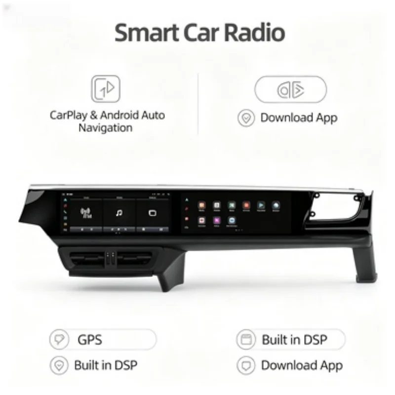 Android Auto 24.6 Inch Stereo Player For Porsche Macan 2014-2017 Dual Screen GPS Navigation Co-pilot Passenger Car Radio Carplay