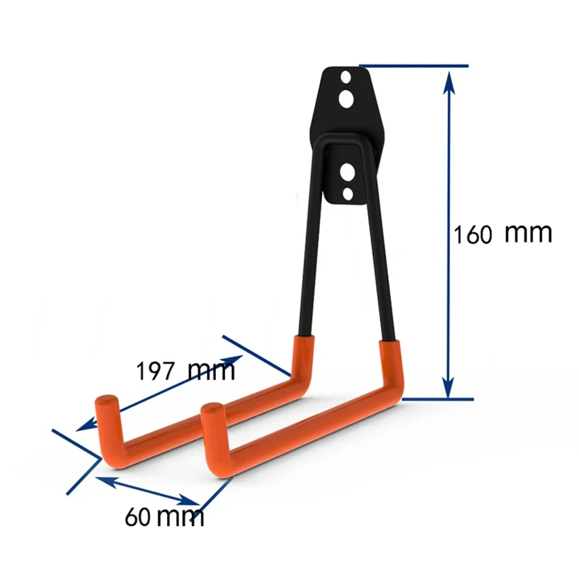 Zware metalen haak Garage Organizer Wandmontage Fietshanger Haken Wandmontage Antislip opberghaak voor ladders Tuingereedschap