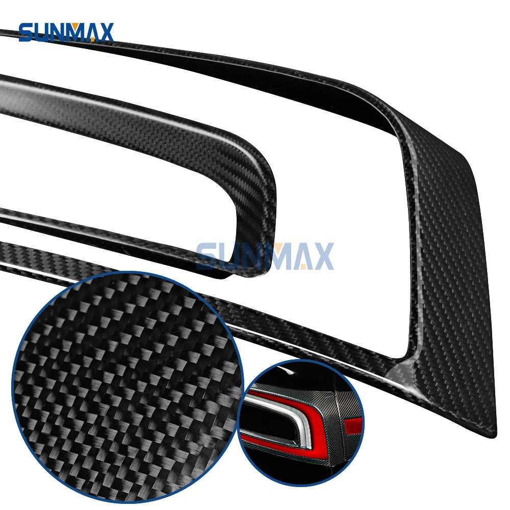 مزورة ألياف الكربون الخلفي الضوء الخلفي الديكور الذيل ضوء غطاء إطاري الكسوة الخارجية للسيارة Te sla نموذج 3 هايلاند 2023 2024 #3
