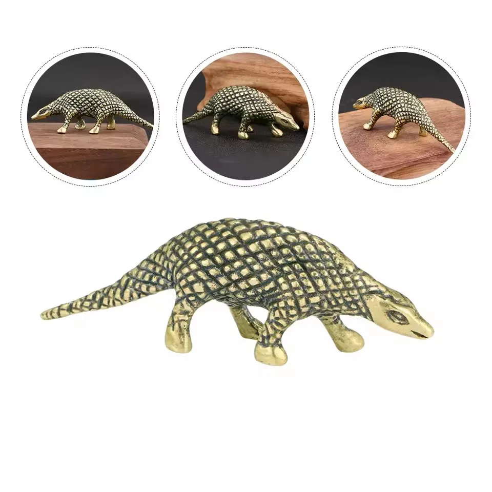 Copper Pangolin Figurines Miniatures Desktop Ornament Animals Small Statue Living Room Home Decorations Crafts Accessories