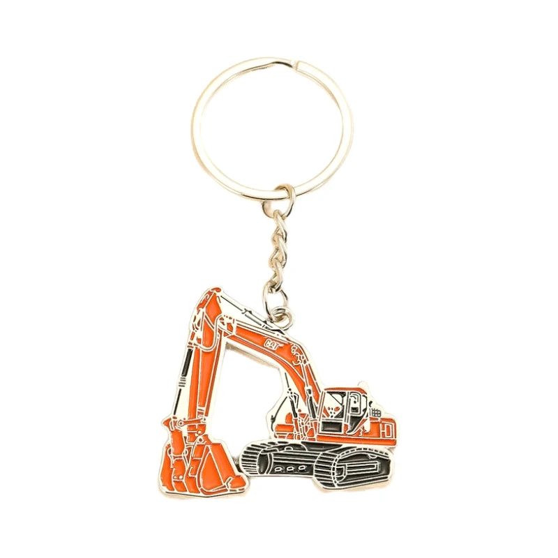 Cartoon Alloy Stereo Excavator Backhoe Keychain Keyholder KeyRing Friend Gift Man Charm Accessories Personality Jewelry Pendant