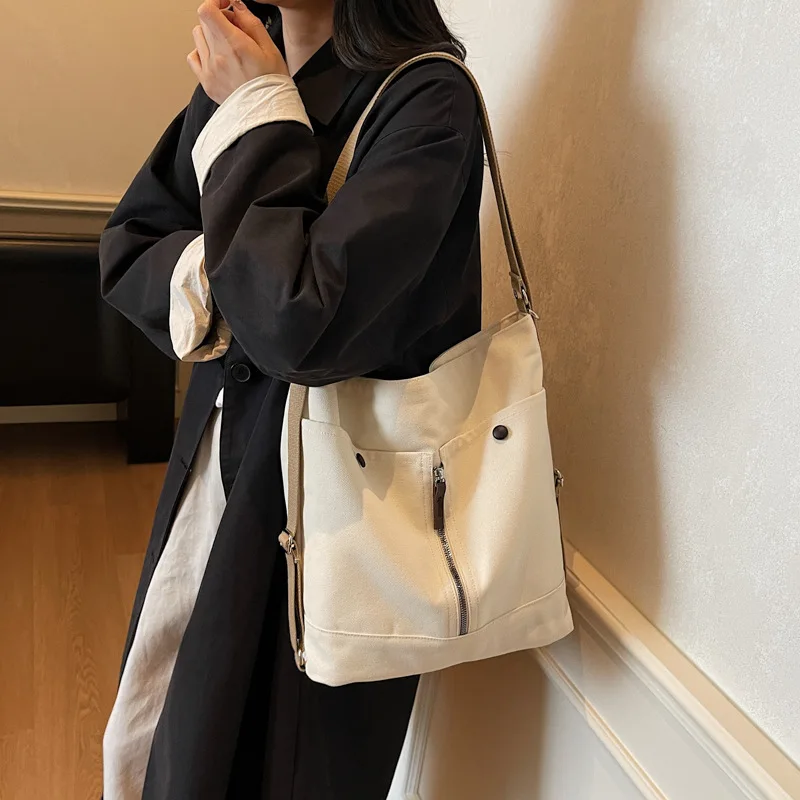 قماش الموضة؛ حقيبة ظهر isure متعددة الجيوب حقيبة كتف كاجوال للركاب حقيبة دلو عصرية مريحة ومتعددة الاستخدامات #4