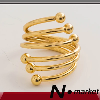 

2024 Factory Sale 6pcs Rotate Balls Gold Napkin Ring High weight Napkin Holder Hotel Table used Aluminium Silver Decoration