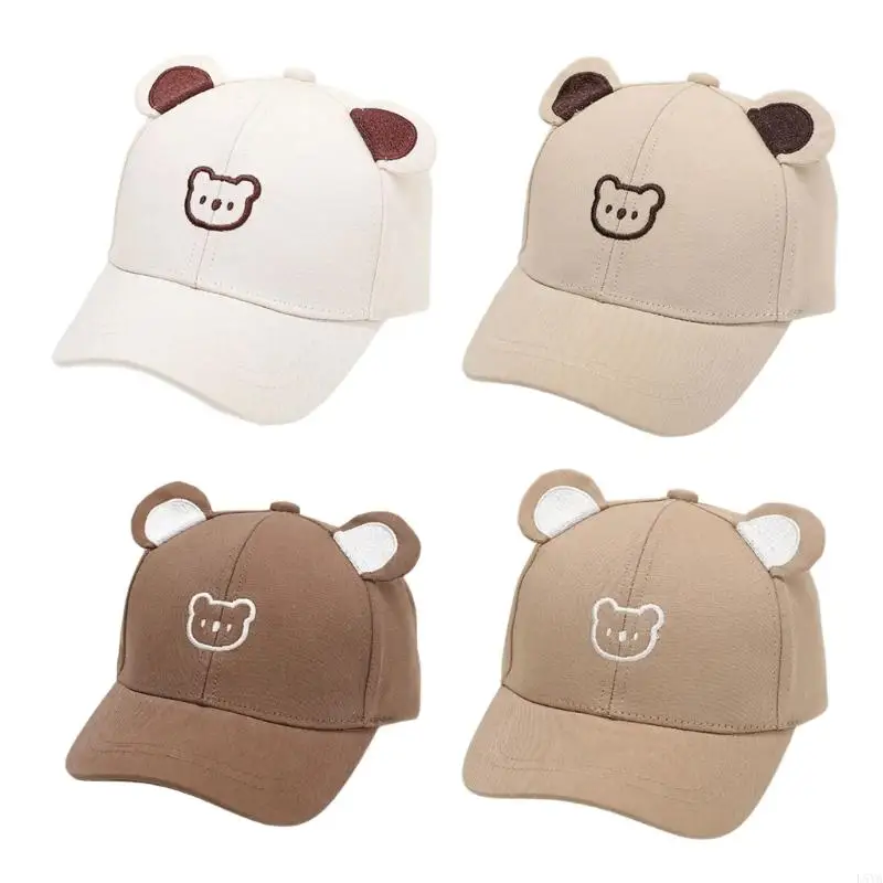 

L5YA Versatiles Bear Baseball Hat Casual Ear Baseball Hat Wide Border Windproof Hat