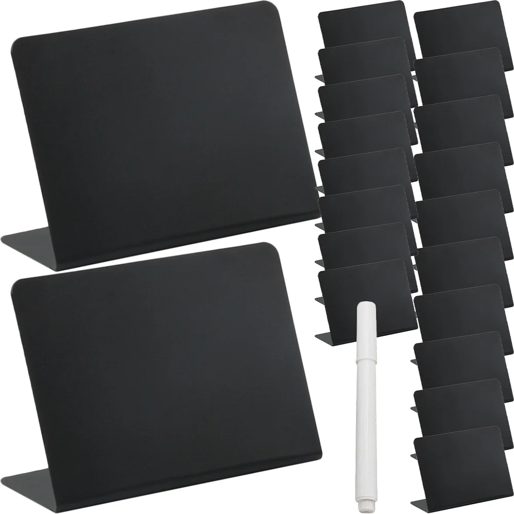 1 Set Small Chalkboard Sign L-Shaped Standing Message Board For Table Desk Wedding Party Food Labels Price Tags Mini Blackboard
